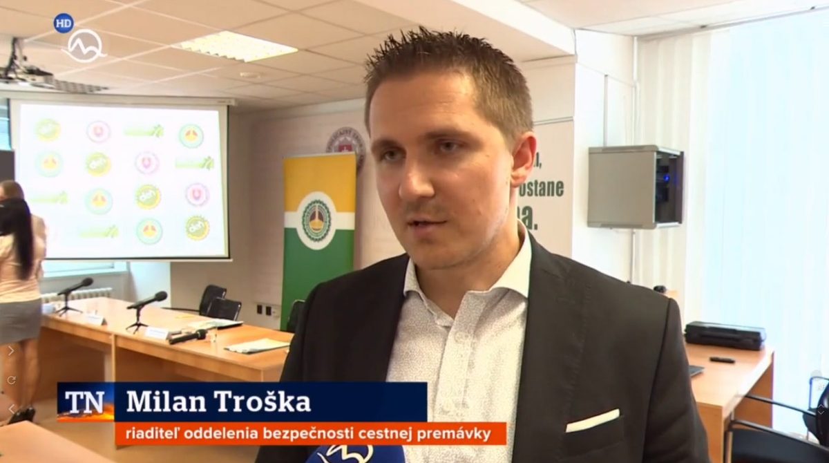 Milan Troška v televíznych novinách TN ako riaditeľ oddelenia bezpečnosti cestnej premávky