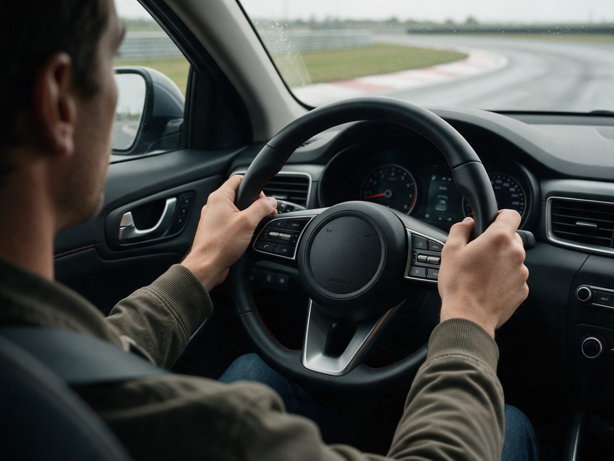 Ruky vodiča na volante v správnej polohe